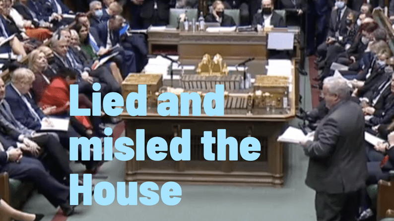 Johnson Lied and misled the House
