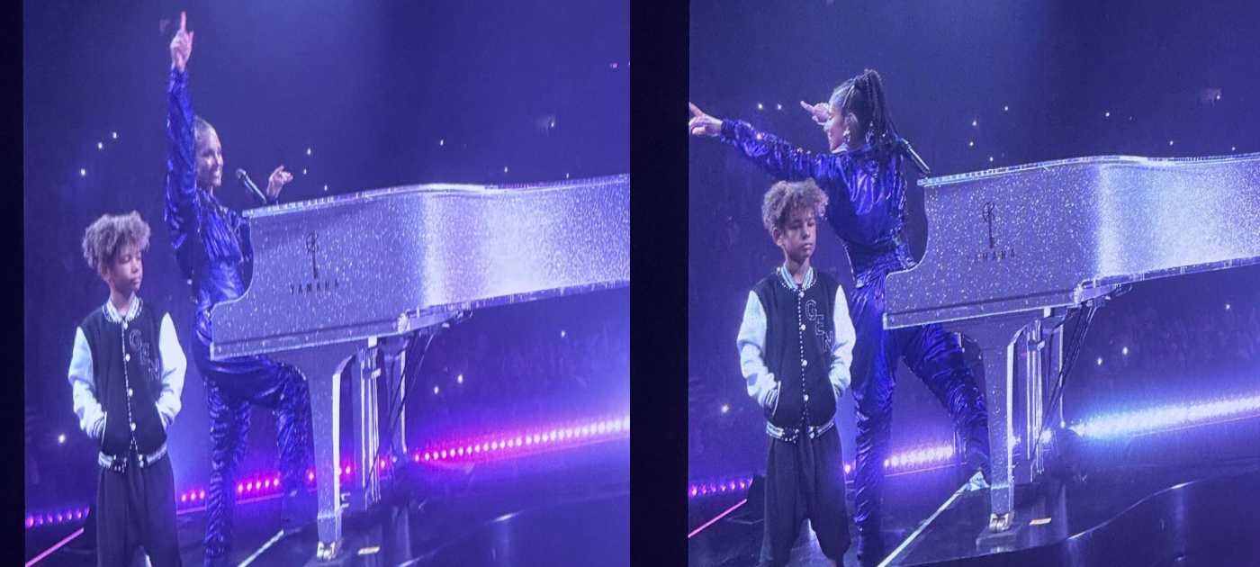 Alicia Keys’ 8-Year-Old Son, Genesis, Guards Her On Stage During Concert Amidst Recent Unruly Behaviours By Concertgoers