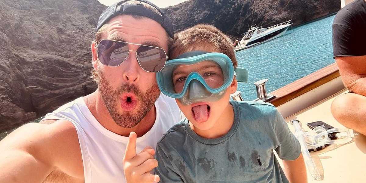 Chris Hemsworth Shares Photos With Twin Sons While On Vacation With Family In Spain