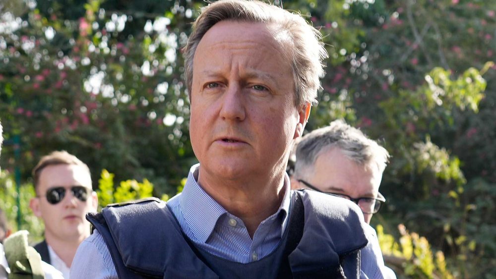 Shocked Lord Cameron demands hostages are released as he visits Israel massacre site