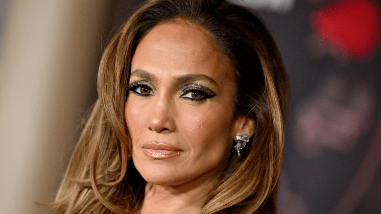 Jennifer Lopez Stuns In Daring Blue Silk Trouser Suit For Screening Of Fantasy-Inspired Musical