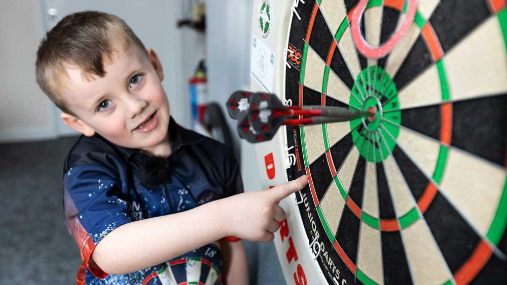 Little darts prodigy, 5, aiming to become next Luke Littler has already made score of 100