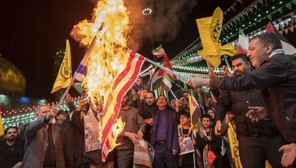 Huge American Flag-Burning Protests Erupt As Iran Vows Revenge For Deadly 'Israeli Strike'
