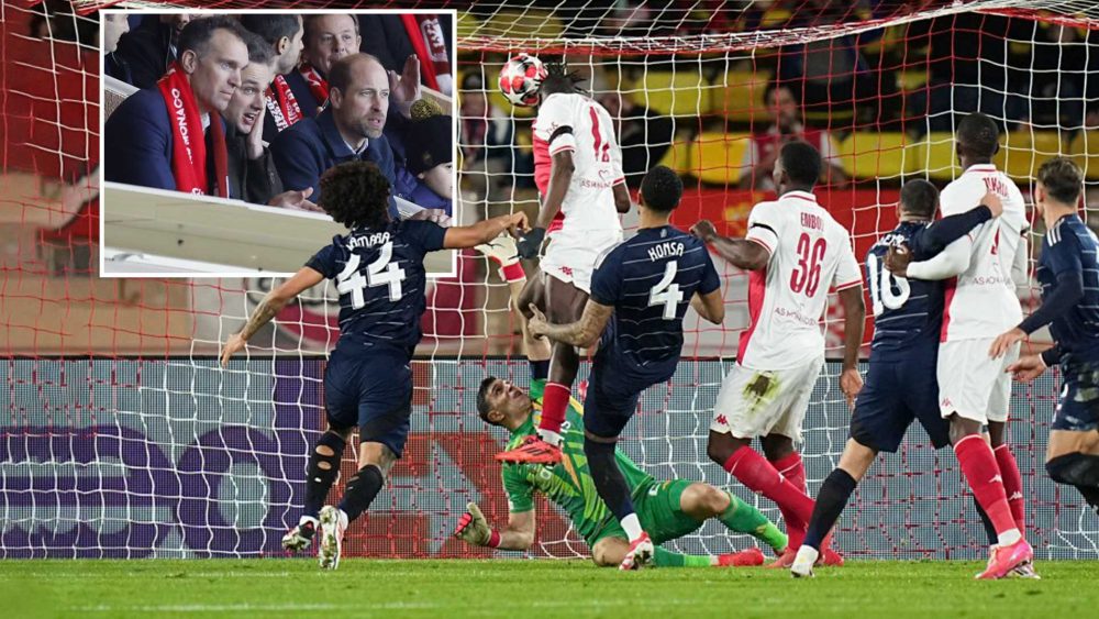 Monaco 1 Aston Villa 0: Unai Emery’s side dealt blow in race for Champions League top eight in front of Prince William